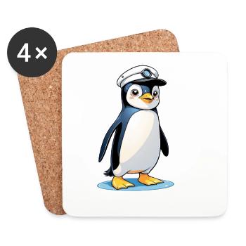 Captain Penguin Mascot - Coasters (set of 4) - white - Front