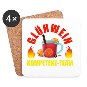 Glühwein Kompetenz Team Winter Humor - Untersetzer (4er-Set) - Weiß - Vorne
