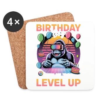 Birthday Gamer VR - Untersetzer (4er-Set) - Weiß - Vorne