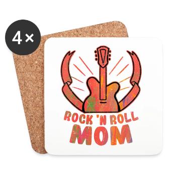 Rock 'n Roll Mom Rock Band Guitar Music - Untersetzer (4er-Set) - Weiß - Vorne