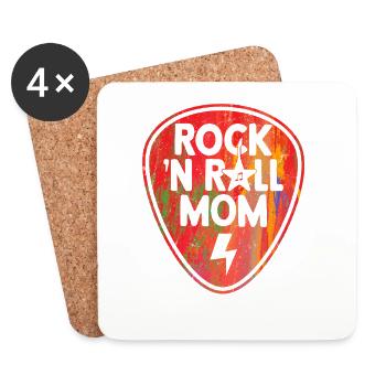Rock 'n Roll Mom Music Guitar Rock Band - Untersetzer (4er-Set) - Weiß - Vorne