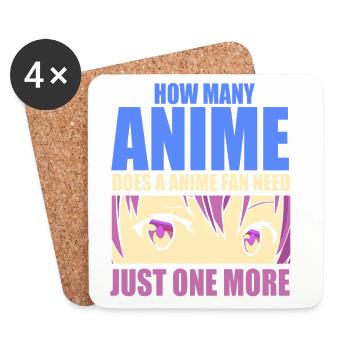 Anime Manga Otaku Kawaii Japon Cosplay Bande dessinée - Dessous de verre (lot de 4) - blanc - Devant