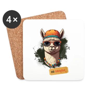 Pas de drame Lama - Dessous de verre (lot de 4) - blanc - Devant