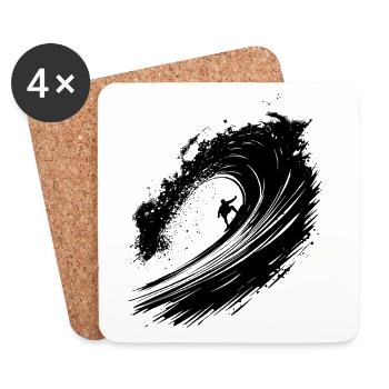 Surfen Energisch Surfer Design Surfen - Untersetzer (4er-Set) - Weiß - Vorne