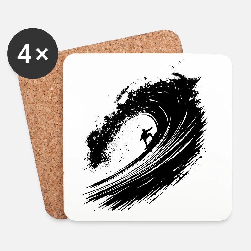Surfen Energisch Surfer Design Surfen - Untersetzer (4er-Set) - Weiß
