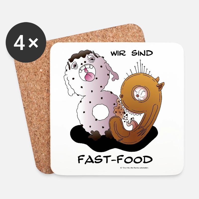 Wir sind Fast-Food - Untersetzer (4er-Set) - Weiß