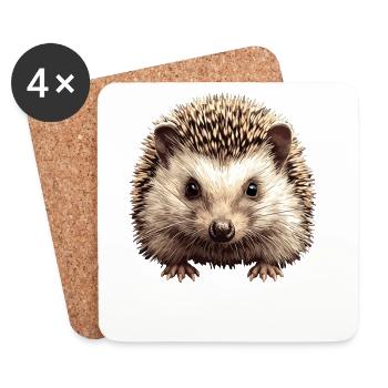 Igel - Untersetzer (4er-Set) - Weiß - Vorne