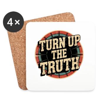 Retro Grunge – Turn Up The Truth - Untersetzer (4er-Set) - Weiß - Vorne