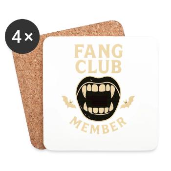 Membre du Fang Club, Drôle d’Halloween - Dessous de verre (lot de 4) - blanc - Devant