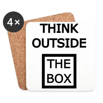 THINK OUTSIDE THE BOX - Coasters (set of 4) - white - Front