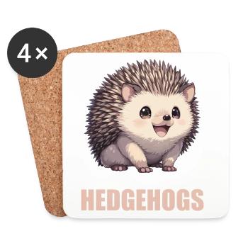 Igel - Untersetzer (4er-Set) - Weiß - Vorne