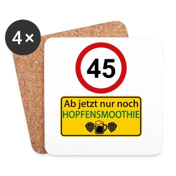45 Ab jetzt nur noch Hopfensmoothie - Untersetzer (4er-Set) - Weiß - Vorne