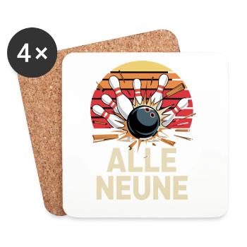 Conception des neuf coups de bowling - Dessous de verre (lot de 4) - blanc - Devant