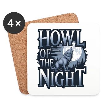  Wolf – Howl of the Night - Untersetzer (4er-Set) - Weiß - Vorne