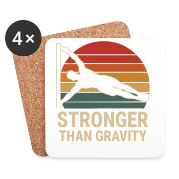 Salle de fitness callisthénique plus forte que la gravité - Dessous de verre (lot de 4) - blanc - Devant