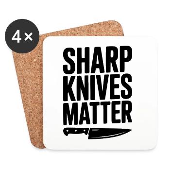 Sharp Knives Matter - Coasters (set of 4) - white - Front