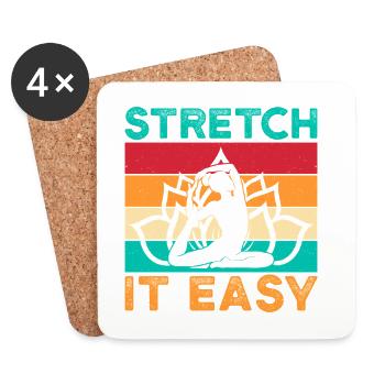 Yoga Stretch It Easy Yoga drôle - Dessous de verre (lot de 4) - blanc - Devant