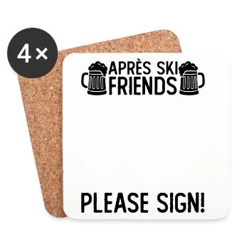 amis de l’après-ski veuillez signer - Dessous de verre (lot de 4) - blanc - Devant