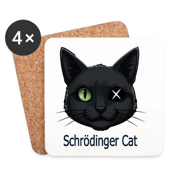 Schrödinger Katze - Untersetzer (4er-Set) - Weiß - Vorne