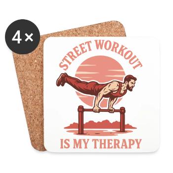 Street Workout Thérapie Gymnastique suédoise Fitness Gym - Dessous de verre (lot de 4) - blanc - Devant