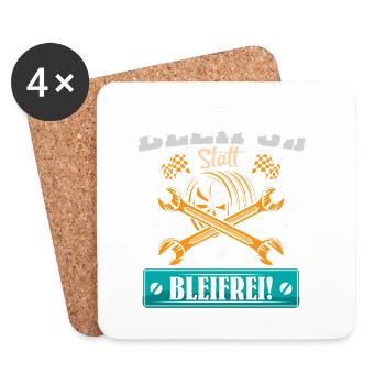 Auto Tuner Tuning Kfz Werkstatt Mechaniker Spruch - Coasters (set of 4) - white - Front
