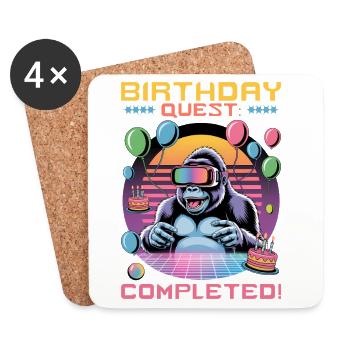 Birthday Gamer VR - Untersetzer (4er-Set) - Weiß - Vorne