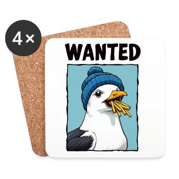 Recherché : Frites Seagull - Dessous de verre (lot de 4) - blanc - Devant