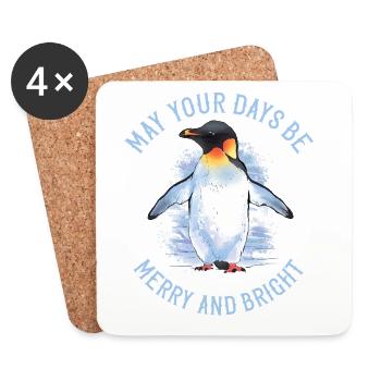 May your days be merry – Emperor Penguin - Coasters (set of 4) - white - Front