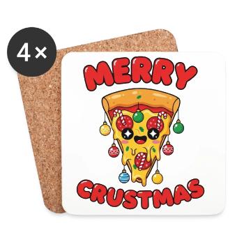 Merry Crustmas - Untersetzer (4er-Set) - Weiß - Vorne