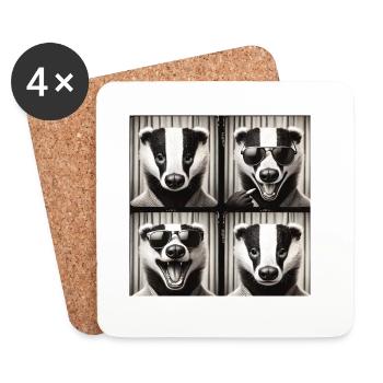 Badger Sonnenbrille Collage - Untersetzer (4er-Set) - Weiß - Vorne