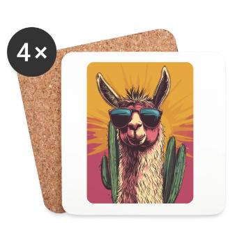 lama - Coasters (set of 4) - white - Front