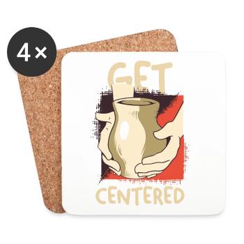 Moment café centré - Dessous de verre (lot de 4) - blanc - Devant