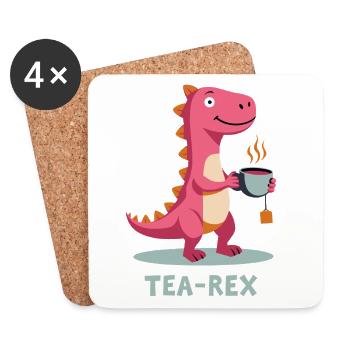 TEA-REX Tea Motif - Coasters (set of 4) - white - Front
