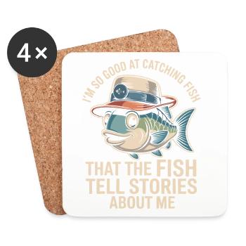 Je suis tellement doué pour attraper du poisson que le - Dessous de verre (lot de 4) - blanc - Devant