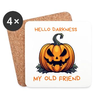 Hello Darkness Pumpkin Halloween Humor Kürbis - Coasters (set of 4) - white - Front