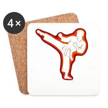 Karate, Karatekämpfer, Kampfsport, Taekwondo - Untersetzer (4er-Set) - Weiß - Vorne
