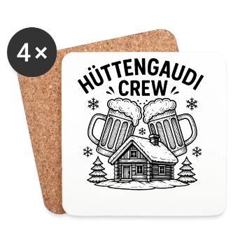 Hüttengaudi Crew - Untersetzer (4er-Set) - Weiß - Vorne