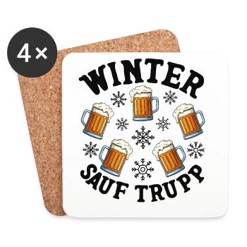 Winter Sauf Trupp - Untersetzer (4er-Set) - Weiß - Vorne