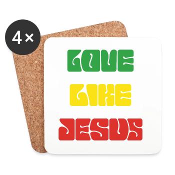 Vie amoureuse Jésus Popart - Dessous de verre (lot de 4) - blanc - Devant