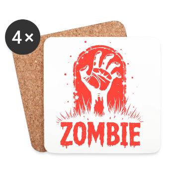 Apokalypse Zombie Hand - Untersetzer (4er-Set) - Weiß - Vorne