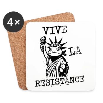 Liberty Figure Masque Dessin animé - Dessous de verre (lot de 4) - blanc - Devant