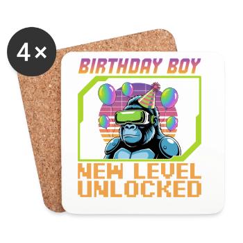Birthday Gamer VR - Untersetzer (4er-Set) - Weiß - Vorne