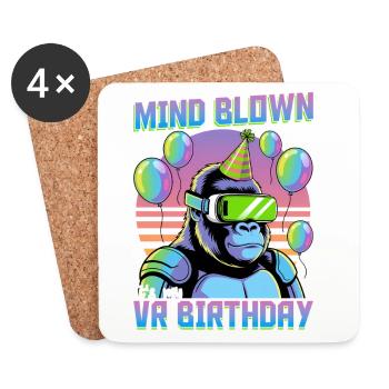 Birthday Gamer VR - Untersetzer (4er-Set) - Weiß - Vorne