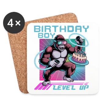 Birthday Gamer VR - Untersetzer (4er-Set) - Weiß - Vorne