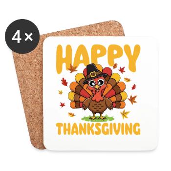 Happy Thanksgiving Autumn Harvest Blend - Coasters (set of 4) - white - Front