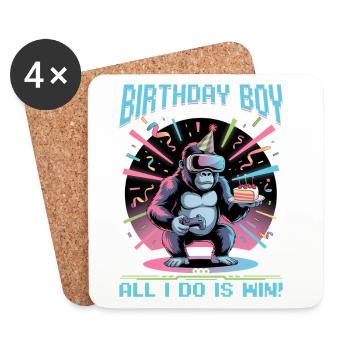 Birthday Gamer VR - Untersetzer (4er-Set) - Weiß - Vorne