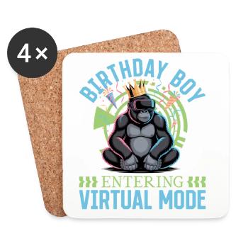 Birthday Gamer VR - Untersetzer (4er-Set) - Weiß - Vorne