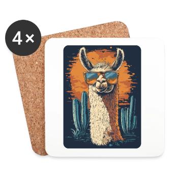 lama - Coasters (set of 4) - white - Front