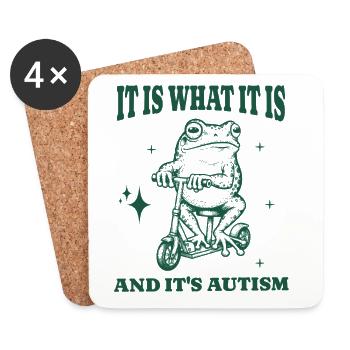Es ist, was es ist, und es ist Autism Funny Animal Frog - Untersetzer (4er-Set) - Weiß - Vorne