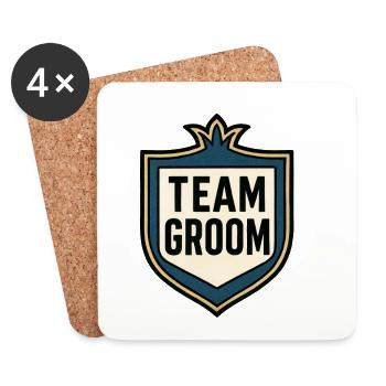 Equipe du Marié - EVG - Mariage - Dessous de verre (lot de 4) - blanc - Devant